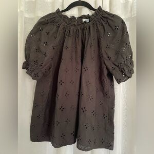 Black eyelet lined top
